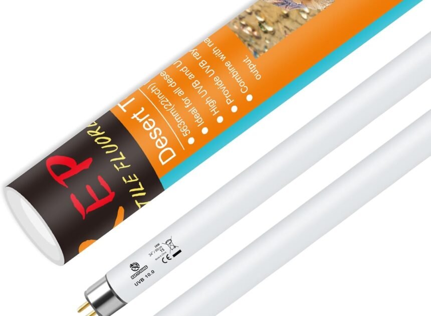 T5 UVB Reptile Light 39W 10.0, UVA Light Bulb for Reptiles, 2 Pack Lamp Tube for Bearded Dragon