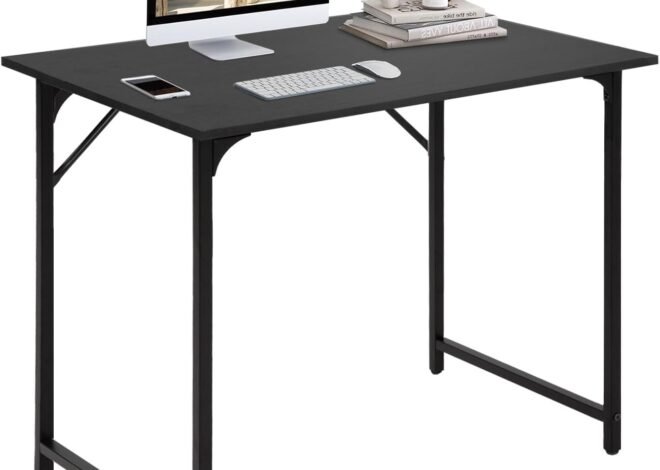 BestOffice Computer Desk,Home Office Desk, Modern Simple Style for Home Office Study Writing (Black, 32 inch)