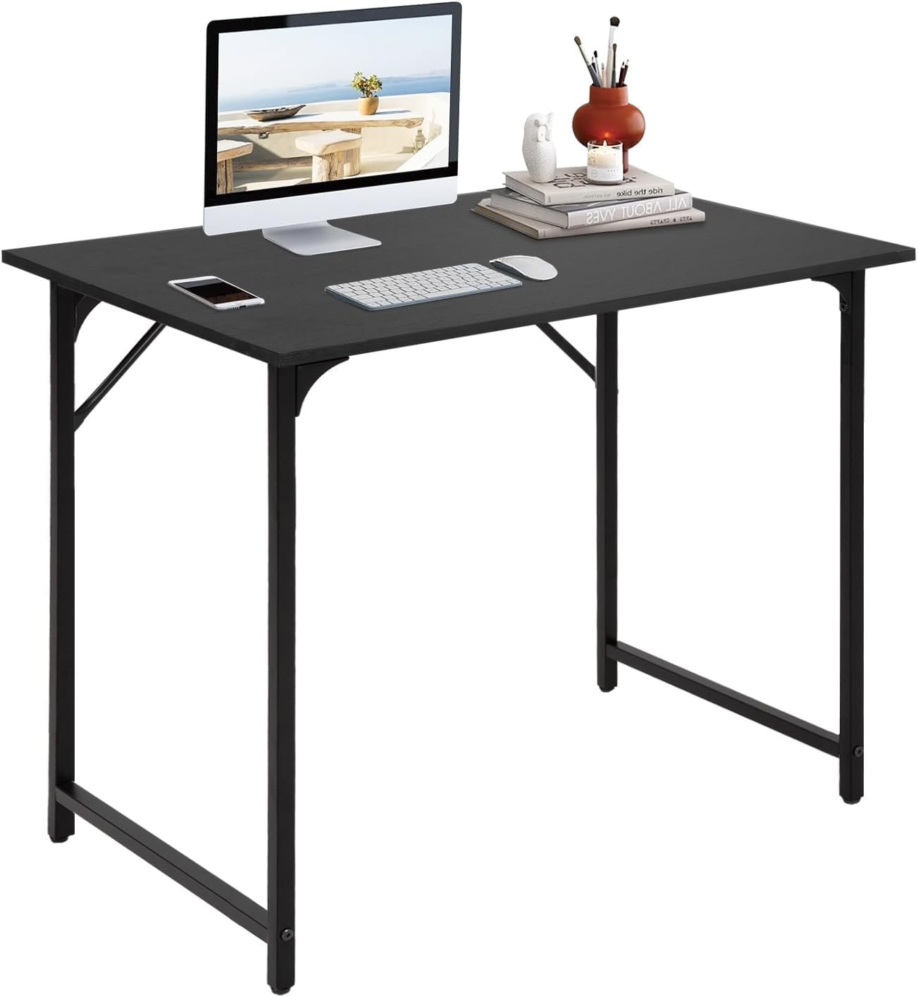 BestOffice Computer Desk,Home Office Desk, Modern Simple Style for Home Office Study Writing (Black, 32 inch)